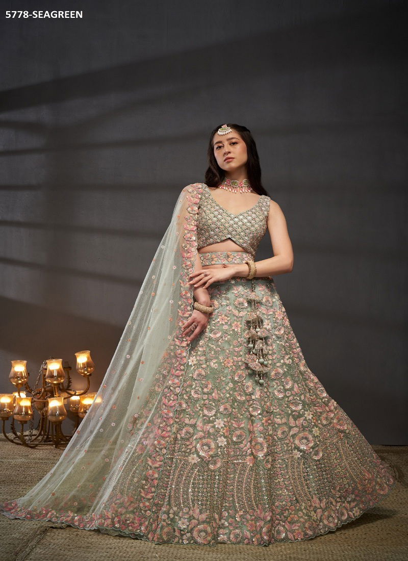 Pf 5778 Net Designer Lahenga Choli Wholesale Suppliers In Mumbai